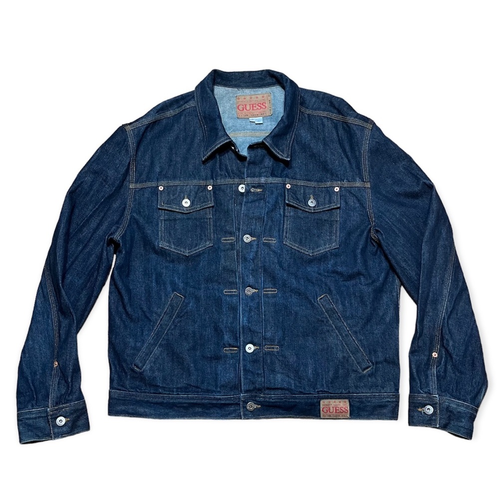 Guess Vintage 90’s Men’s Button Up Denim Jean Jacket Sz XXL